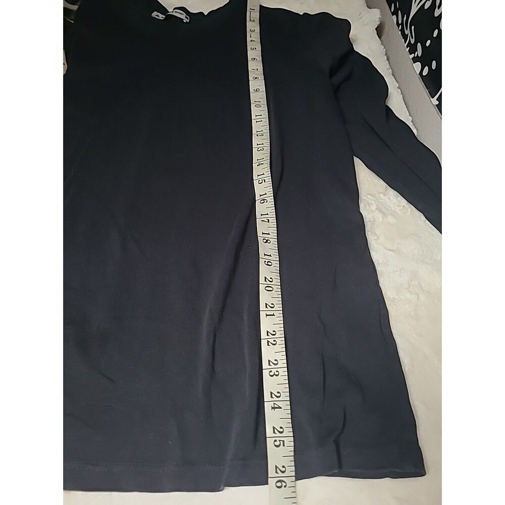 American Giant Shirt Womens Sz M Black Supima Cotton Crew Long Sleeve Top USA - Picture 7 of 8
